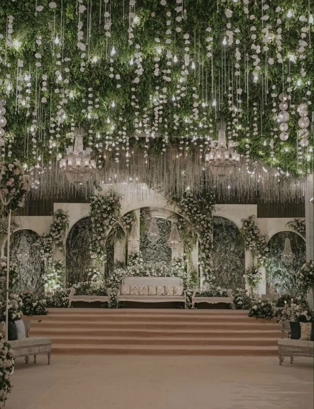 White rose bulb canopy arches — Panigrahana decor portfolio